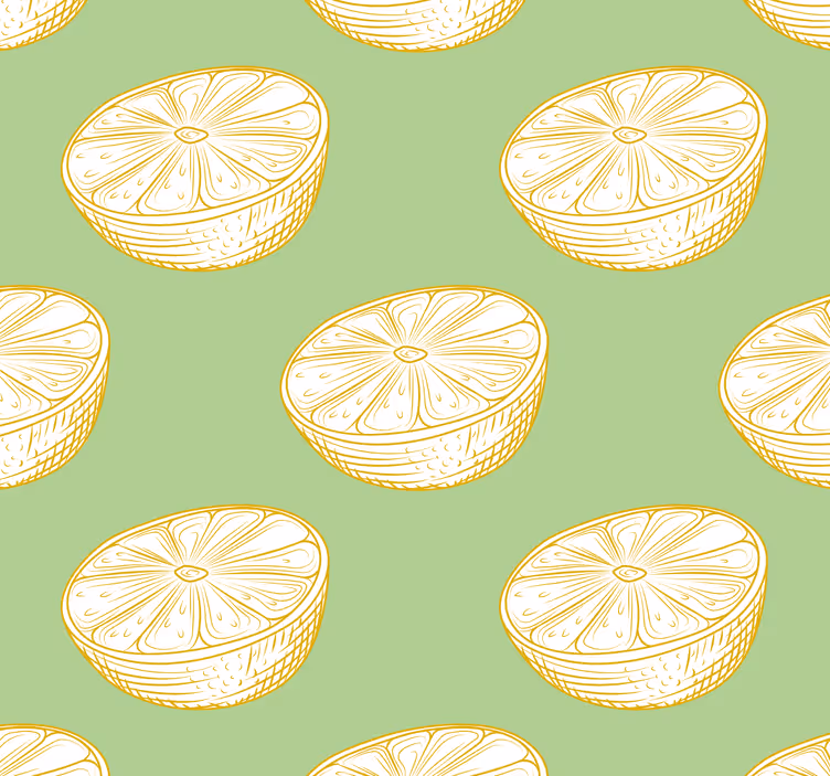 Papier peint cuisine motif d'agrumes ornemental - TenStickers