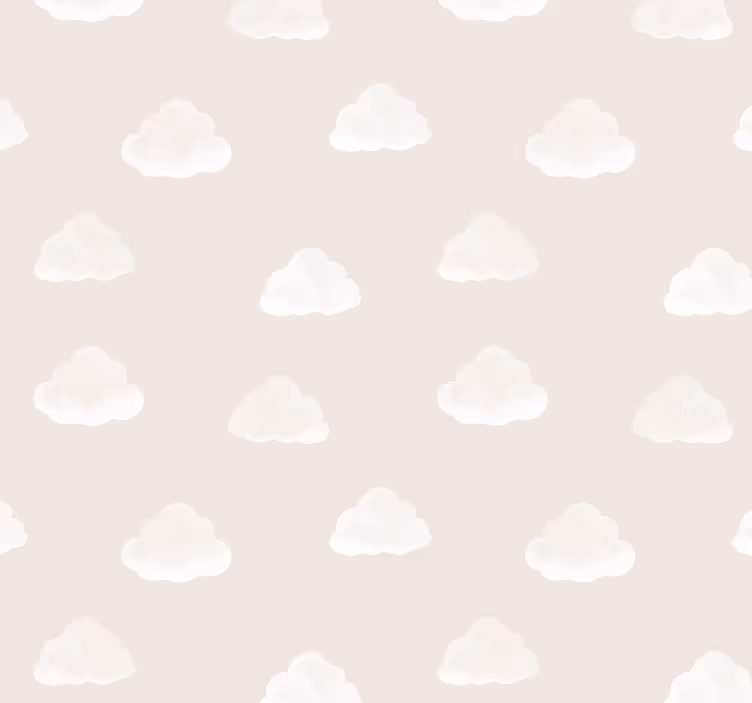 Papier peint chambre bébé motif de nuages beiges - TenStickers