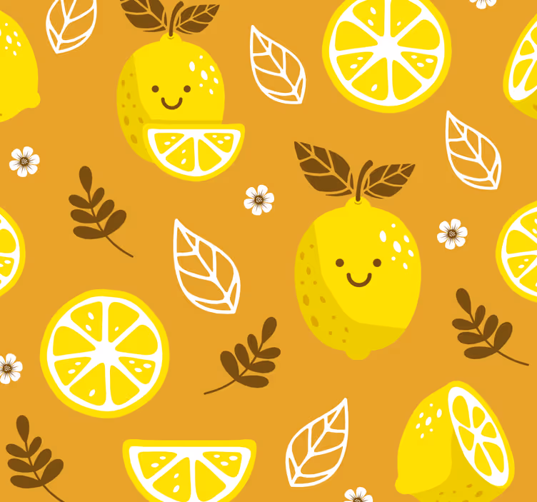 Papier peint cuisine motif d'agrumes joyeux - TenStickers