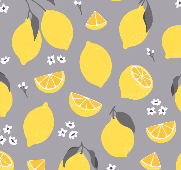 Papier peint cuisine motif d'agrumes - TenStickers