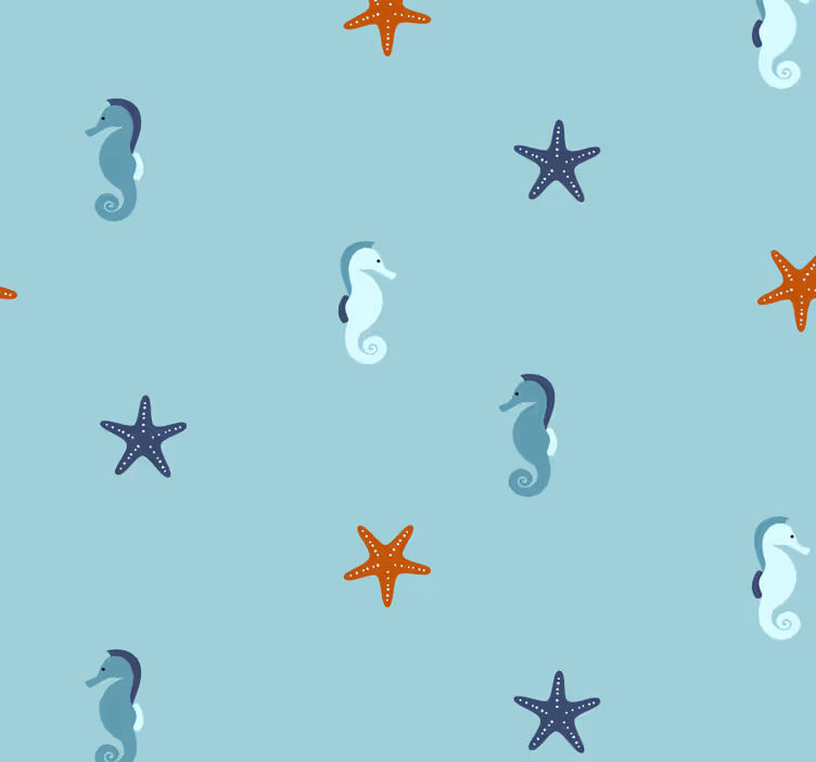 Papier peint chambre enfant motif dessins de la mer - TenStickers