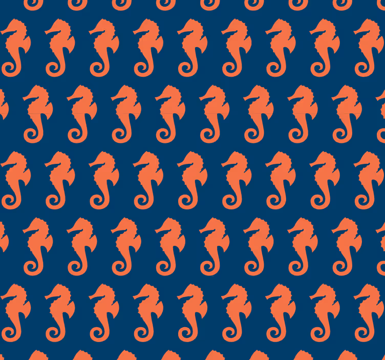 Papier peint animaux motif hippocampes - TenStickers