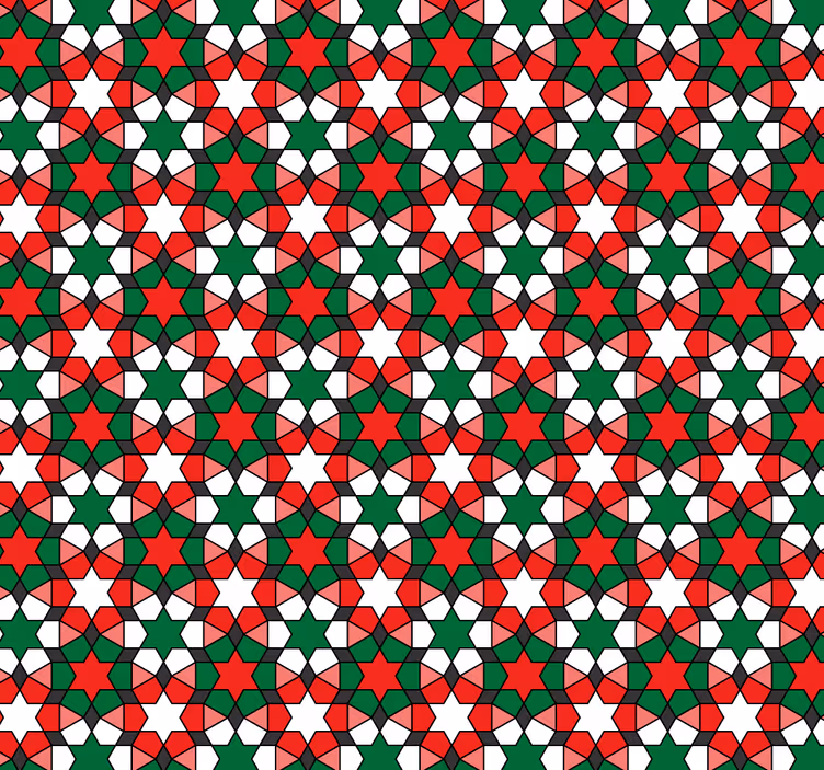 Papier peint géométrique motif étoiles mosaïque - TenStickers