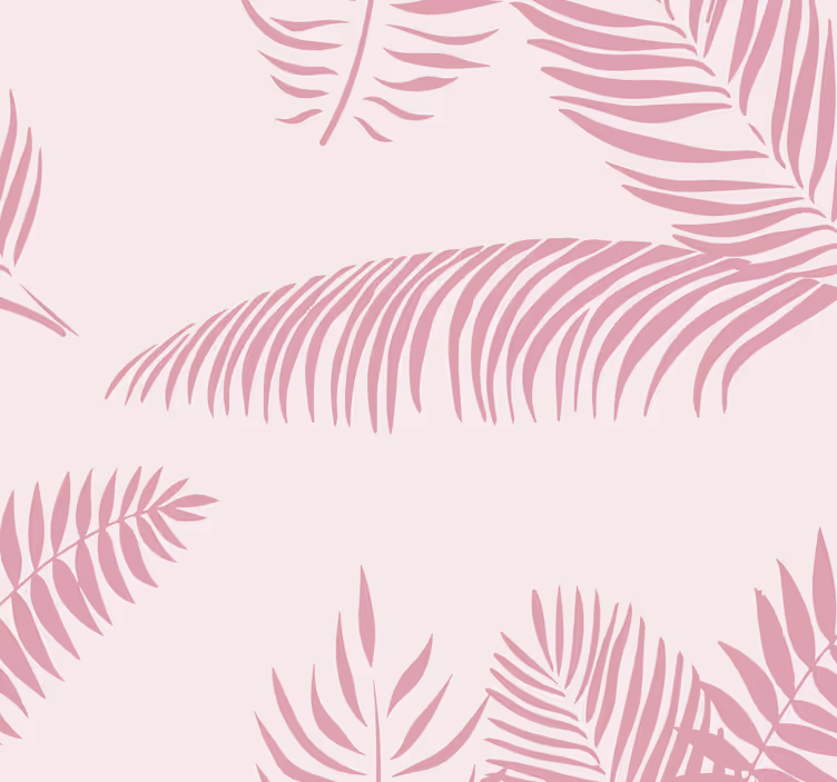 Papier peint rose grandes feuilles de palmier - TenStickers