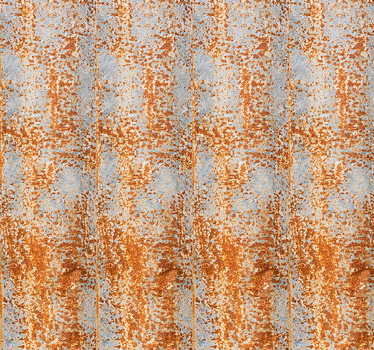 Papier peint briques illusion de métal rouillé - TenStickers