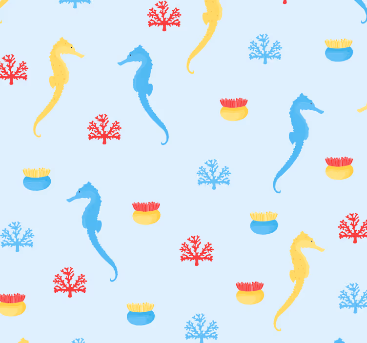 Papier peint poissons motif marin - TenStickers