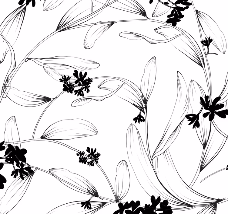 Papier peint fleurs motif floral en grappe - TenStickers