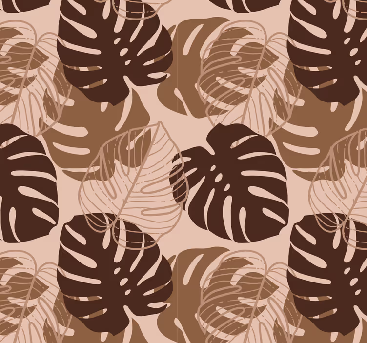 Papier peint feuillage motif monstre - TenStickers