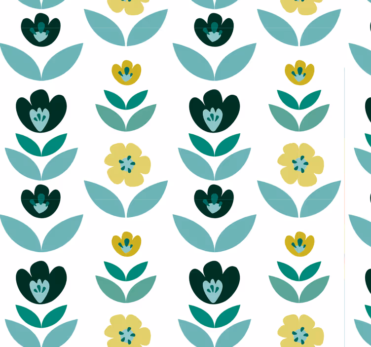 Papier peint floral motif répétitif floral - TenStickers
