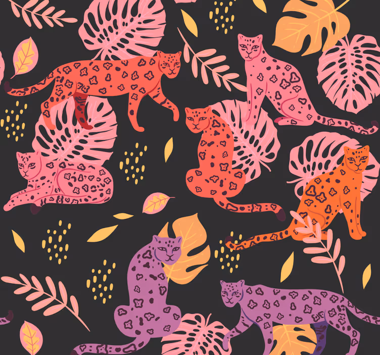 Papier peint animaux motif de faune tropicale - TenStickers