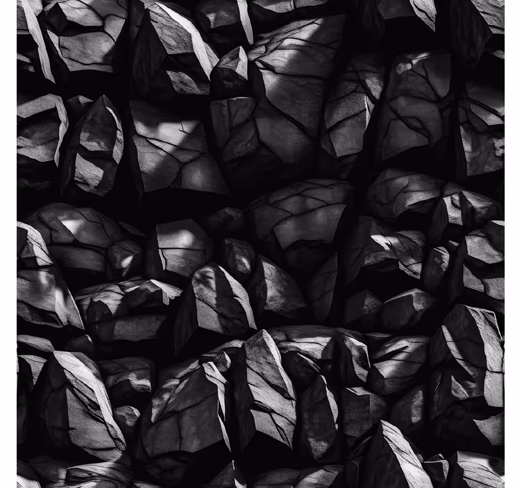 Papier peint pierre design noir effet 3D - TenStickers