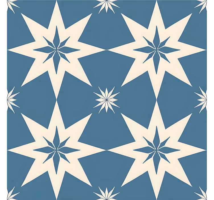 Papier peint carrelage design étoilé bleu - TenStickers