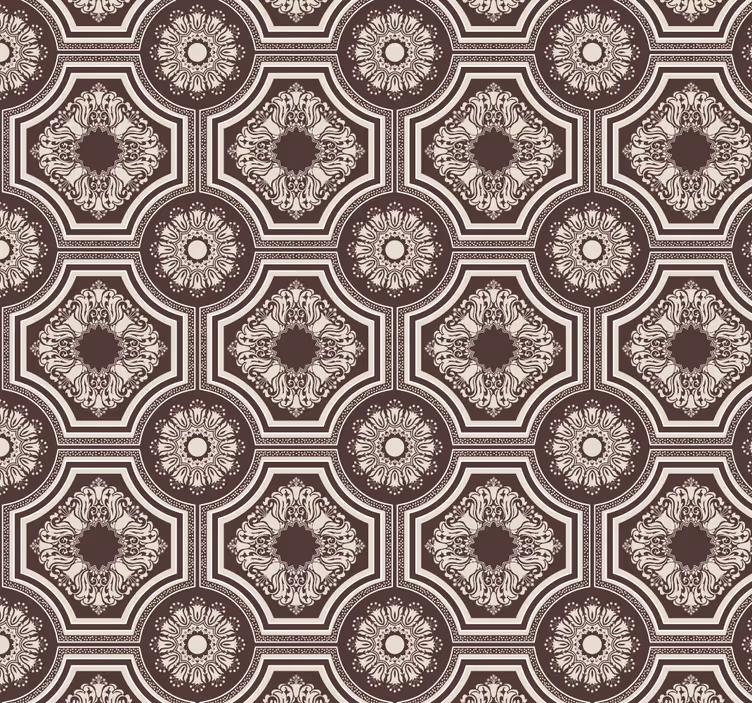 Papier peint carrelage effet de tuile géométrique - TenStickers