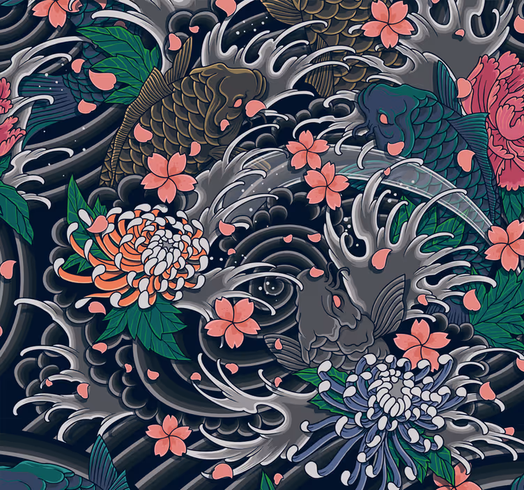 Papier peint fleuri motif floral orné - TenStickers