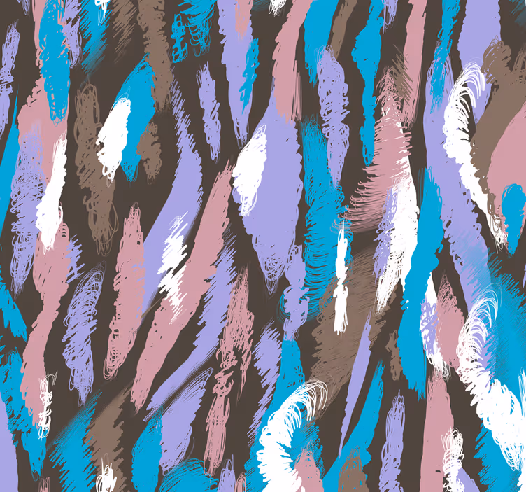 Papier peint salon motif plumes abstraites - TenStickers