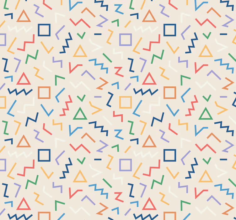 Papier peint formes géométriques motifs années 90 - TenStickers