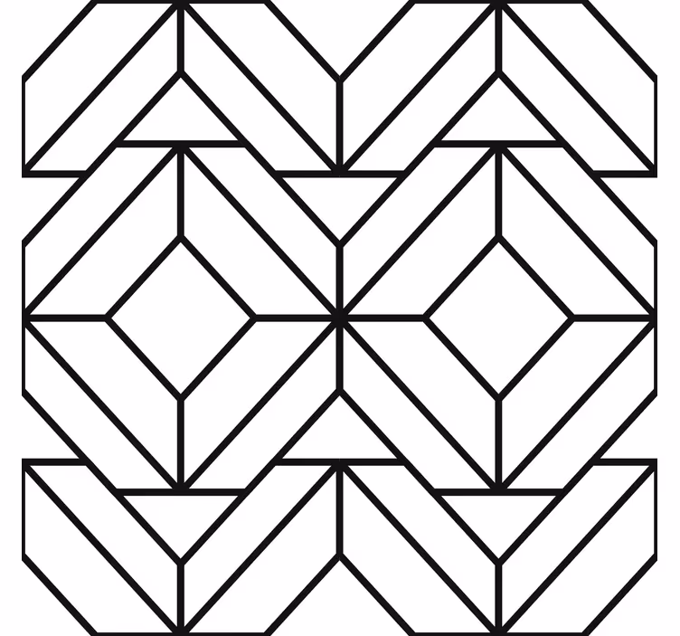 Papier peint moderne motif géométrique noir et blanc - TenStickers