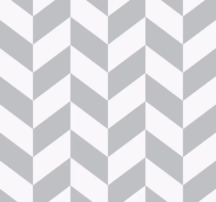Papier peint couloir à chevrons blanc et gris - TenStickers