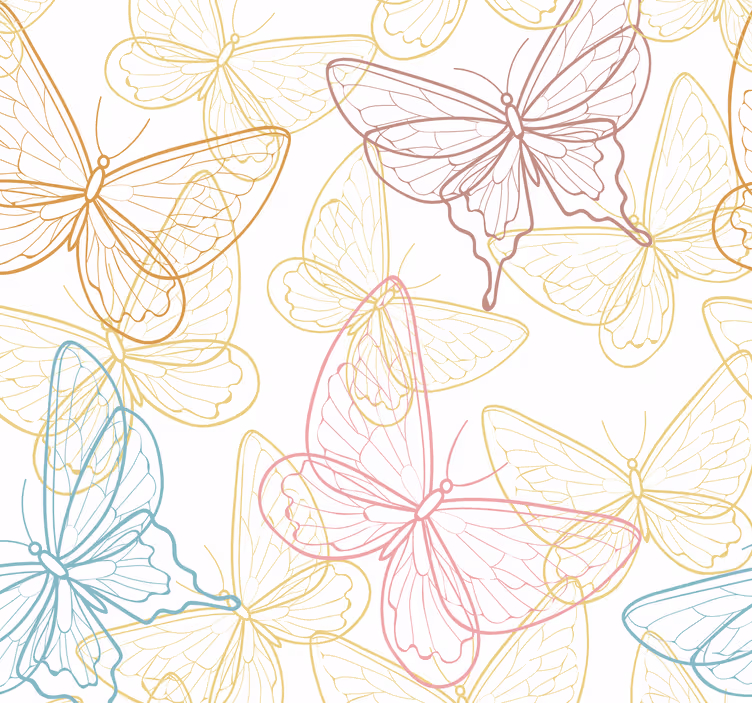 Papier peint salle de bain papillons multicolores - TenStickers