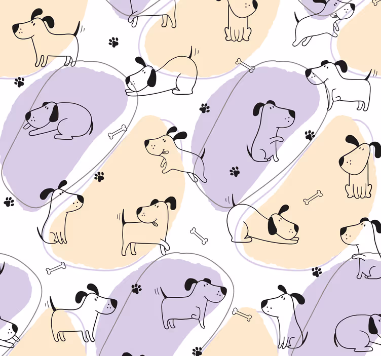 Papier peint motif de chiens style nordique - TenStickers