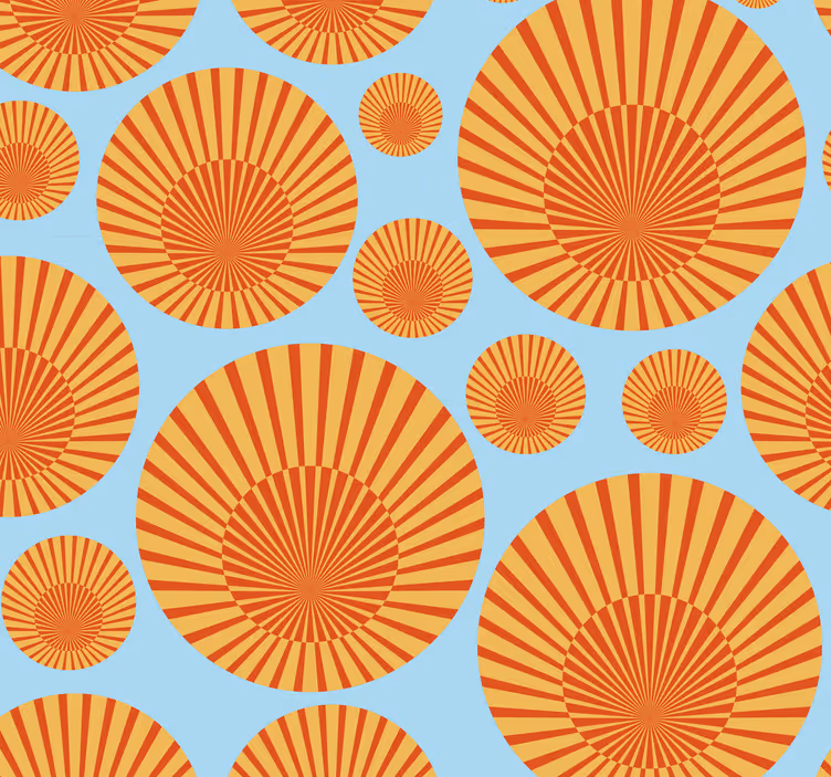 Papier peint géométrique Soleil des années 70 - TenStickers