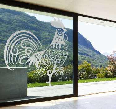 Autocollant mural illustration coq