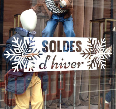 Autocollant vitrine soldes d’hiver