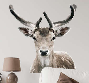 Sticker cerf polygonal
