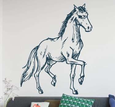 Sticker cheval trot couleur