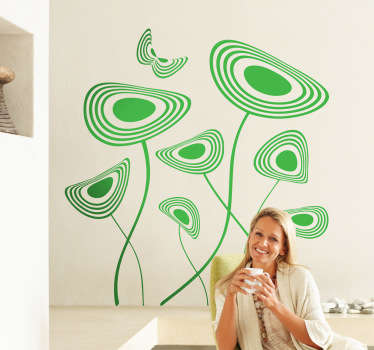 Sticker décoratif fleurs sinueuses