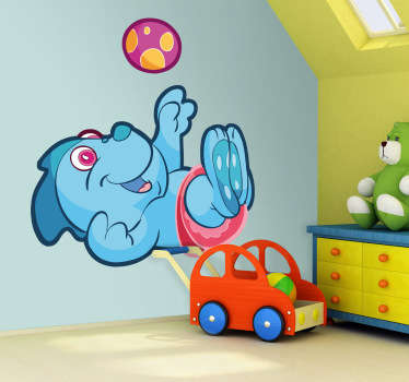 Sticker enfant bébé dinosaure bleu