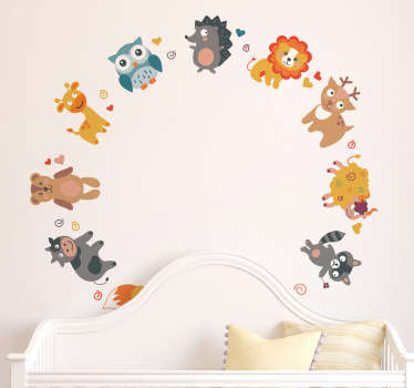 Sticker enfant cercle animaux