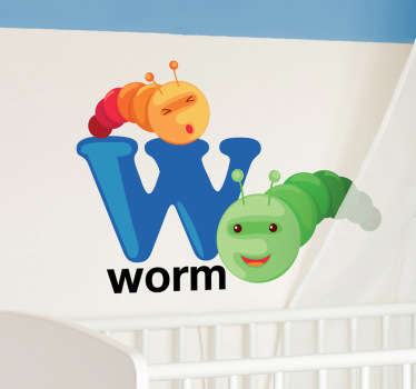 Sticker enfant lettre W alphabet
