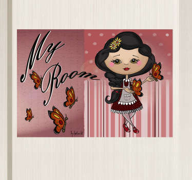 Sticker enfant my room papillons
