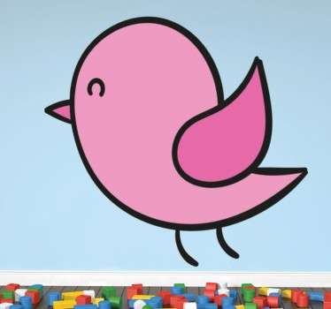 Sticker enfant oiseau rose