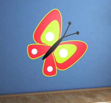 Sticker enfant papillon rouge