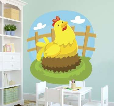 Sticker enfants poule pondeuse