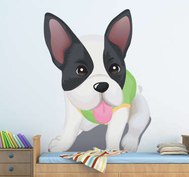 Sticker illustration chiot langue pendue