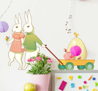 Sticker lapin œuf de Pâques