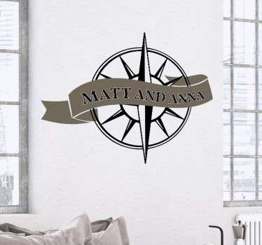 Sticker mariage boussole