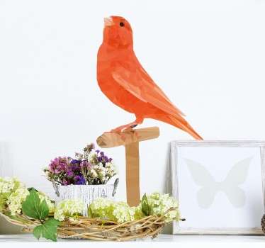 Sticker oiseau polygonal sur une perche