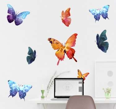 Sticker papillons aquarelle