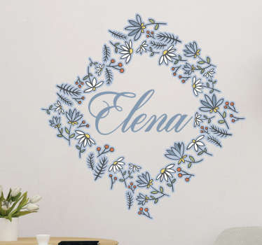 Sticker personnalisable triangle de fleurs
