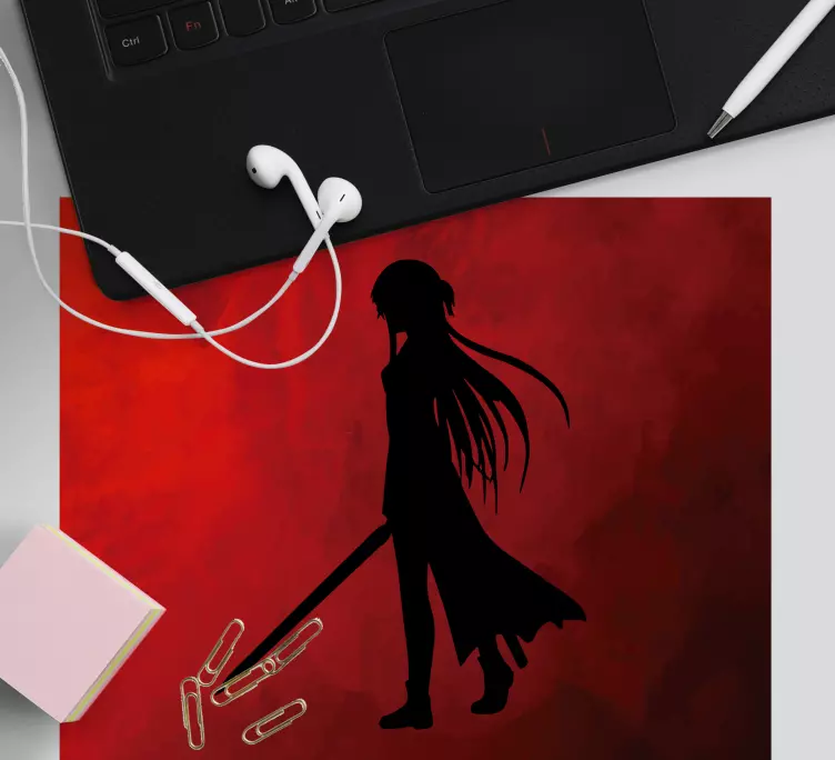Tapis de souris animé silhouette de guerrier - TenStickers