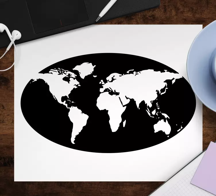 Tapis de souris carte du monde contour artistique - TenStickers