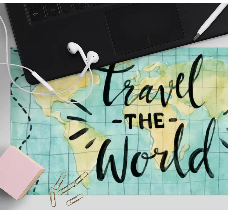 Tapis de souris carte du monde voyage autour du monde - TenStickers