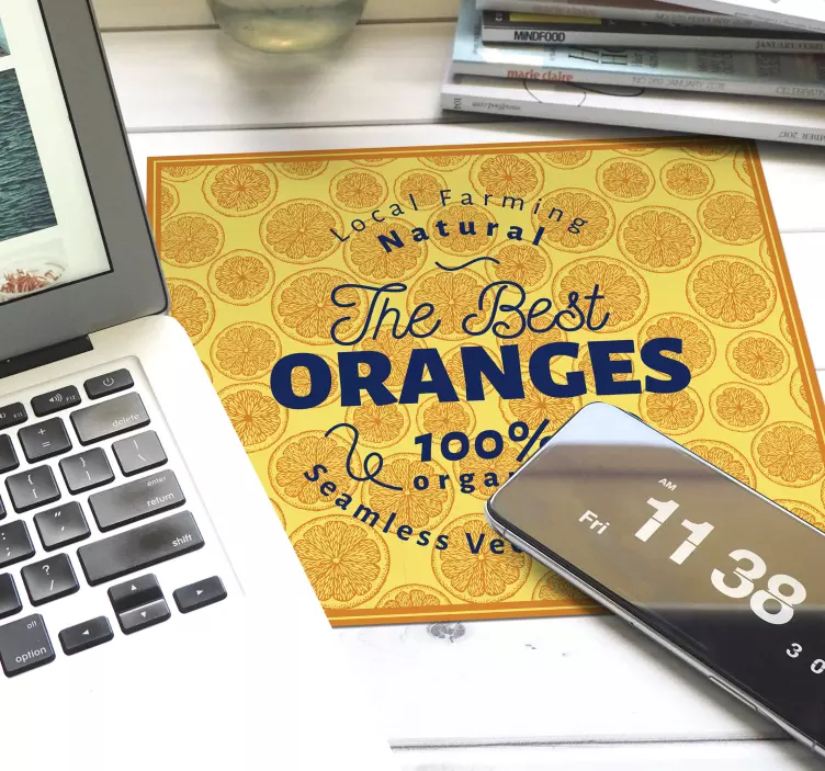 Tapis de souris citation agrumes biologiques frais - TenStickers