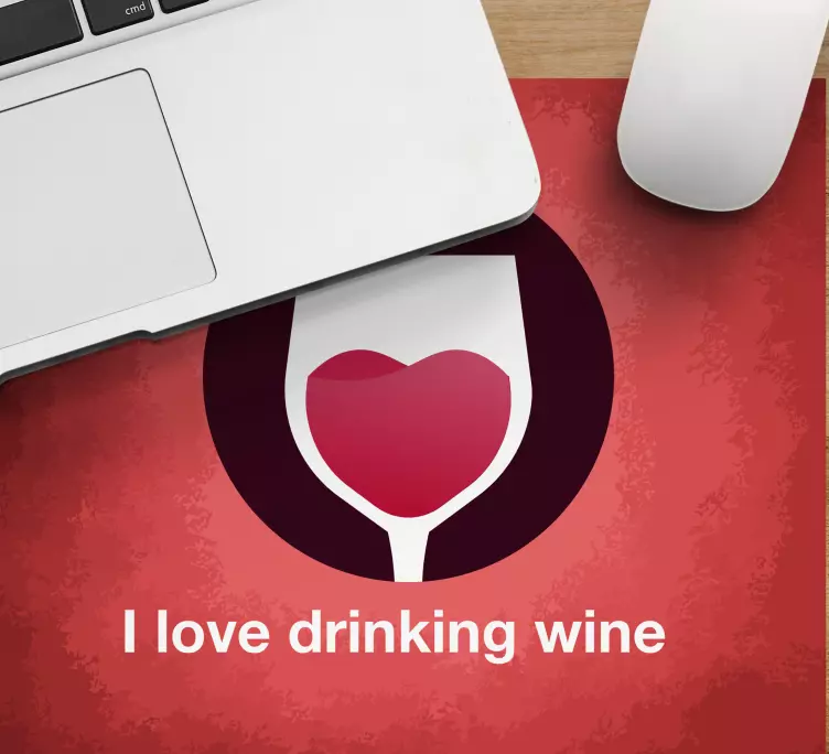Tapis de souris citation verre à vin cœur - TenStickers