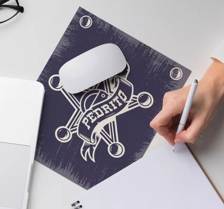 Tapis de souris emblème étoile de shérif - TenStickers
