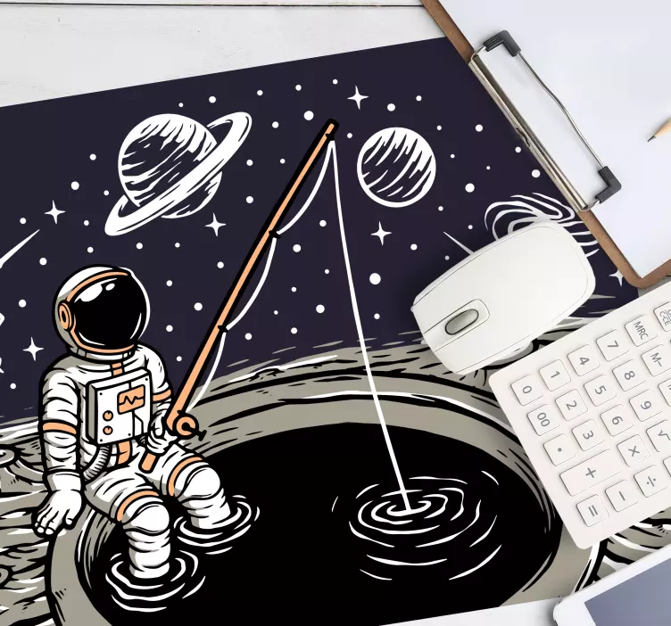 Tapis de souris gamer aventure de pêche astronaute - TenStickers